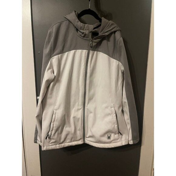 spyder women's size xl white and gray winter coat jacket - Picture 1 of 4